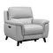 Armen Living Lizette Contemporary Chair in Dark Brown Wood Finish and Dove Gray Genuine Leather LCLZ1DV - alternate 1